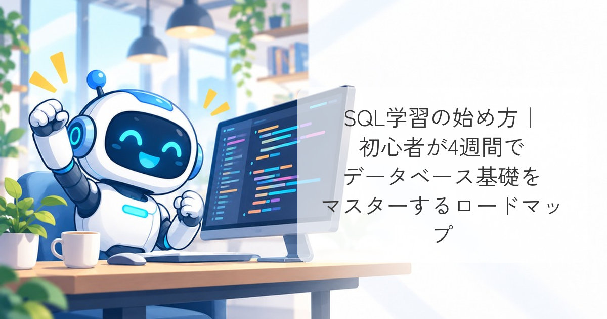 【2026年版】SQL学習の始め方｜初心者が4週間でデータベース基礎をマスターするロードマップ | コードキャリアLab
